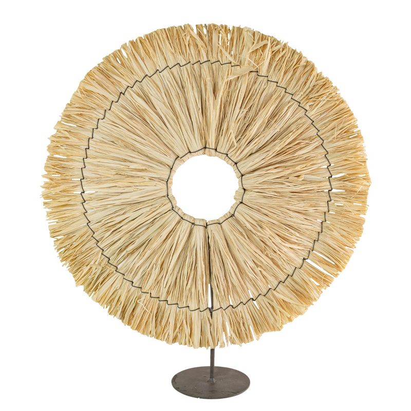 Circle Standing Decorative Accent Raffia & Metal - Foreside Home & Garden, 1 of 6