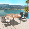 Costway 7PCS Patio Wicker Dining Set Cushion Acacia Wood Armrests Table with Umbrella Hole - 2 of 4