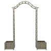 vidaXL Garden Pergola with Planter Gray Solid Firwood - 3 of 4