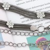 Anna-Kaci Women's Mesh Waist Chain with Crystal Floral Centerpiece Adjustable Belly Jewelry - Silver - 3 of 4