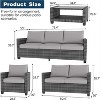 5 Pieces Patio Furniture Sets,Outdoor Sectional Sofa Wicker Conversation Couch for Coffee Table, Rattan Outdoor Furniture Backyards, Gardens - 3 of 4