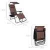Best Choice Products Folding Zero Gravity Recliner Patio Lounge Chair w/ Canopy Shade, Headrest, Tray - 2 of 4