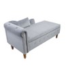 PAGED Storage Ottoman Bench Modern Lounge Chair with Pillow and Rolled Arms, Velvet Chaise Lounge for Living Room, Bedroom - 3 of 4