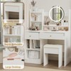 Lighted Dressing Table Set, Makeup Vanity Table with Mirror and Padded Stool, 3 Color Modes Dressing Table - 3 of 4