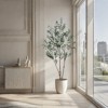 Tall Faux Olive Tree, 5 ft Realistic Potted Silk Artificial Olive Tree, Fake Olive Trees with Green Leaves and Big Fruits for Home Office Living Room - 3 of 4