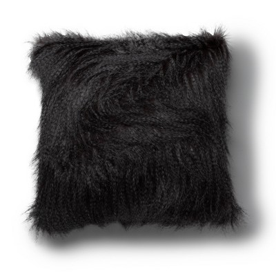 20"x20" Glitzy Faux Fur Decorative Throw Pillow Gray - SureFit