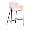 HomeRoots 30" Beige And Black Fabric And Steel Bar Height Bar Chair - 4 of 4