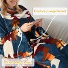 Catalonia Adult Wearable Fleece Blanket Snuggie with Foot Pockets, Super Soft Micro Plush Wrap Blanket Long Robe Loungewear, Cozy Gift for Woman Man - 2 of 4