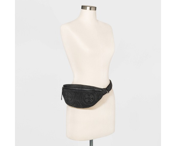 VR NYC Women's Laser Cut Fanny Pack - Black