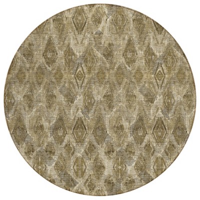 Brown Beige And Tan Geometric Washable Indoor Outdoor Area Rug