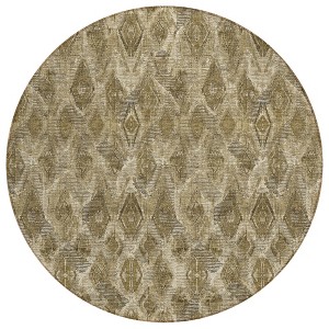 Brown Beige And Tan Geometric Washable Indoor Outdoor Area Rug - 1 of 4