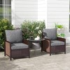 Outsunny Patio Chair Cushions with Seat Cushion & Backrest, Fade Resistant 24" x 24" Seat Replacement Cushion Set - 3 of 4