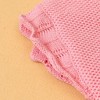 MyKids-USA Baby Girl 1pcs Ribbed Knitted Pattern Ruffle Design Solid Knitted Onesies Bodysuit - 4 of 4