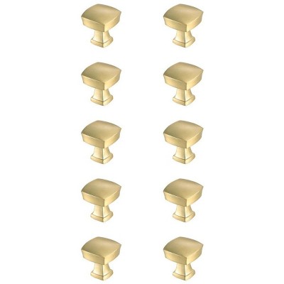Elegant Lighting Irvin 1.3Inch Brushed Gold Square Knob Multipack (Set of 10)