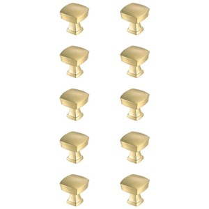 Elegant Lighting Irvin 1.3Inch Brushed Gold Square Knob Multipack (Set of 10) - 1 of 4