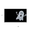 HomeRoots 17" X 29" White And Black Ghost Coir Outdoor Halloween Door Mat - 3 of 4