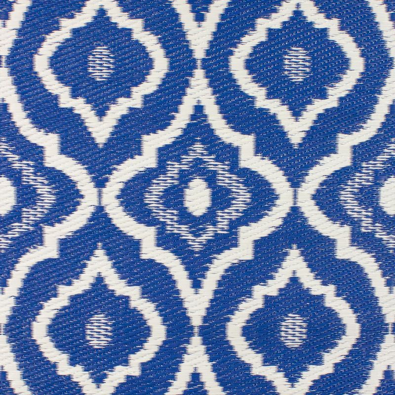 Northlight 4' x 6' Blue and White Geometric Rectangular Outdoor Area Rug, 4 of 5