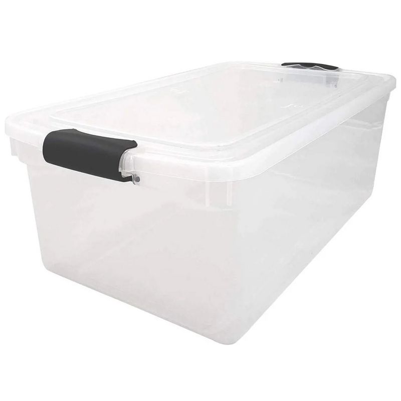 Homz 66 Qt Clear Storage Organizing Container Bin with Latching Lids, 3 of 8