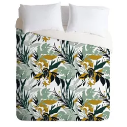 Marta Barragan Camarasa Botanical Brushstrokes Comforter & Sham Set Green - Deny Designs