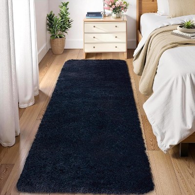 Runner Rug,Non-Slip Stain Resistant Fluffy Nursery Rug,Ultra Soft Shag Throw Carpet Solid Color Indoor Floor Carpet for Bedroom