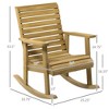 Aghana Digitals Fir Wood Rocking Chair with Slatted Design, Armrests & High Backrest - Light Brown - 3 of 4