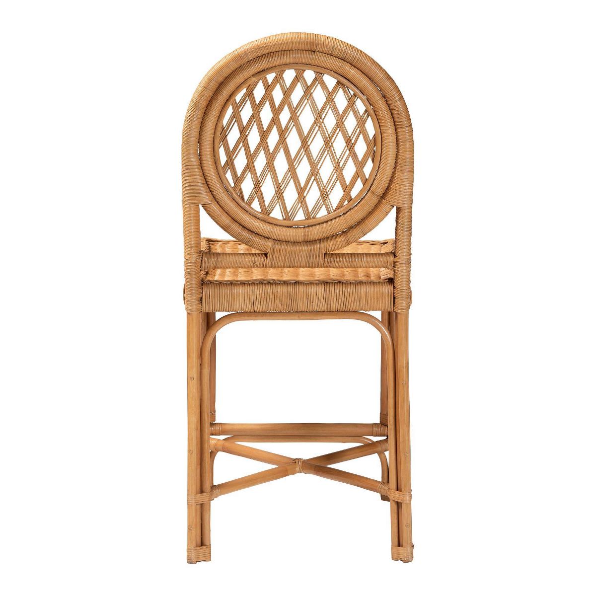 bali & pari Oxford Round Back Rattan Counter Stool Light Honey - thumbnail 7