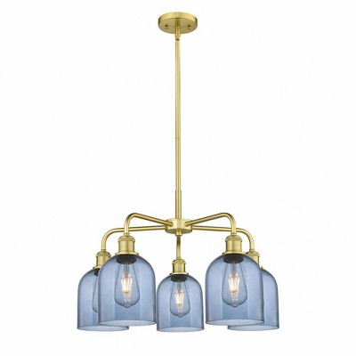 Bella - 5 Light Stem Hung Chandelier In Industrial Style-15 Inches Tall and 23.5 Inches Wide