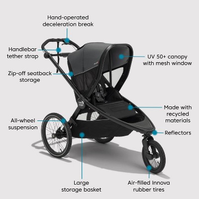 Black Convertible Jogger Stroller and Bike Trailer