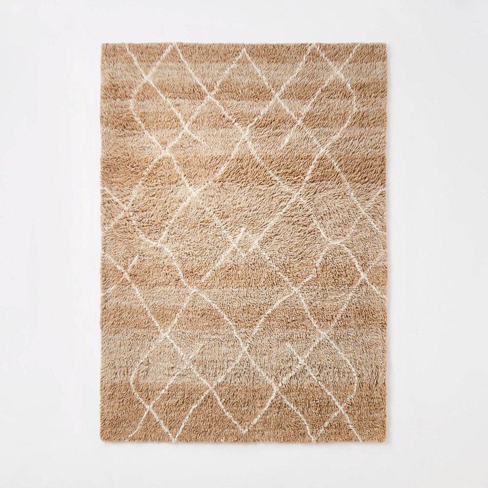 5'x7' Moroccan Wool Shag Rug Brown - Threshold™ designed with Studio McGee -  Threshold designed w/Studio McGee, 84655285