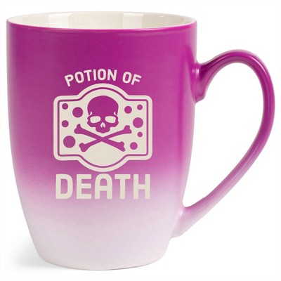 100 North Magic Potion 10 Ounce Pink and White Two Toned Ombre, Comfortably Fits Your Hands, Ceramic Tea Coffee Cup Mug, Potion Of Death