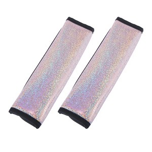 Unique Bargains 2pcs Bling Car Seat Belt Shoulder Pad Mat Cover Pink  9.17"x2.36" - 1 of 4