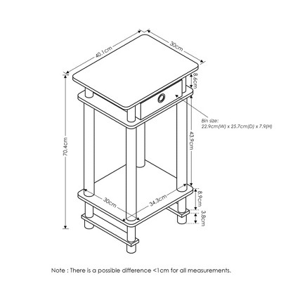 Espresso Finish Contemporary Wood End Table with Storage