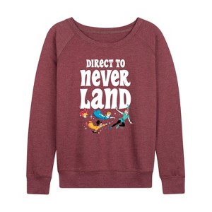 Women's - Disney - Peter Pan Lightweight French Terry Wide Neck Long Sleeve Shirt - 1 of 4