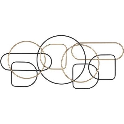 Newhill Designs Geometric 43 1/4" Wide Black and Gold Metal Wall Art