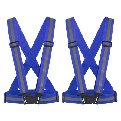 Unique Bargains Reflective Vest Adjustable High Visibility Safety Vest for Cycling Running Walking 2Pcs