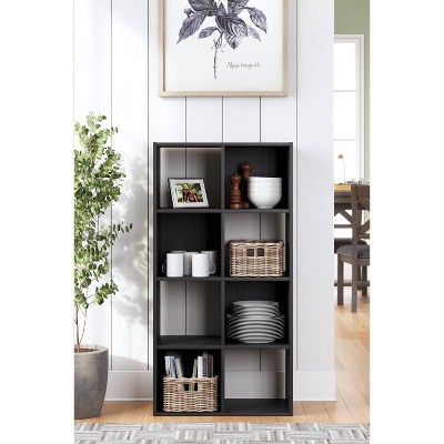 Langdrew Black 8-Cube Wood Organizer Shelf