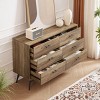KTMBDW Drawer Chest, Drawer Dresser TV Stand for TV, Dressers Large Storage Tower Unit, Dresser for Bedroom, Living Room, Hallway, Rustic Walnut - 3 of 4