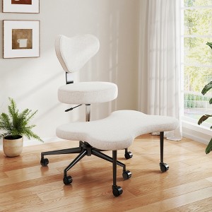 Pinmoco Office Chair Ergonomic Cross-Legged Desk Chair with Height Adjustable Wheels Meditation Chair - 1 of 4