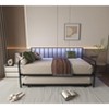 Racxily Twin Daybed with Trundle, Farmhouse Daybed Frame with Sliding Barn Door Headboard and Charging Station & LED Light for Bedroom and Guest Room - 3 of 4