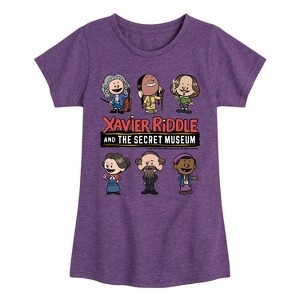 Girls' - Xavier Riddle and the Secret Museum - Historical Grid Fitted Short Sleeve Graphic T-Shirt - 1 of 4