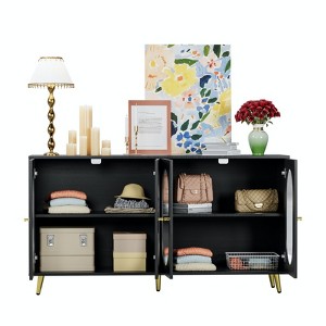 Tiramisubest Modern Accent Sideboard with Acrylic Doors Metal Leg Storage Adjustable Shelf Cabinet Cupboard Living Room - 1 of 4