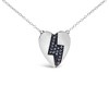 Haus of Brilliance Silver 1/3 Ctw Blue Diamond Heart and Lightning Bolt Pendant Necklace - 2 of 4