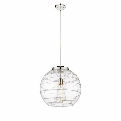 Athens Deco Swirl - 1 Light Pendant In Industrial Style-17.13 Inches Tall and 15.75 Inches Wide