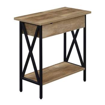 Tucson Flip Top End Table with Charging Station and Shelf - Breighton Home