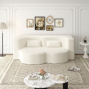 KWPZQEB Convertible Folding Sofa Bed, Corduroy Fabric Foam-Filled Couch with 2 Pillows, Modern Folding Loveseat Sofa for Living Room, Bedroom - 1 of 4