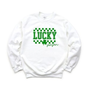 Simply Sage Market Women's Graphic Sweatshirt Lucky Season Checkered - 1 of 3