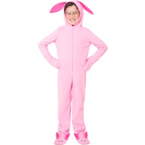 Intimo A Christmas Story Kids' One Piece Bunny Pajama Costume Union Suit Outfit (S/M) Pink - 1 of 4