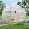 8 ft x10 ft Aluminum Heavy Duty Polycarbonate Green House with Quick Setup Structure and Roof Vent, Large Enhanced Outdoors Green House Kit - 2 of 4