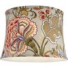Springcrest Sage Green with Flower Print Medium Drum Lamp Shade 14" Top x 16" Bottom x 11.5" High (Spider) Replacement with Harp and Finial - 3 of 4