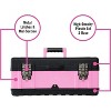 Pink Power Pink Tool Box for Women - 18" Small Metal & Plastic Portable Lightweight Pink Locking Empty Toolbox Chest - Craft Storage Case Organizer - 2 of 4